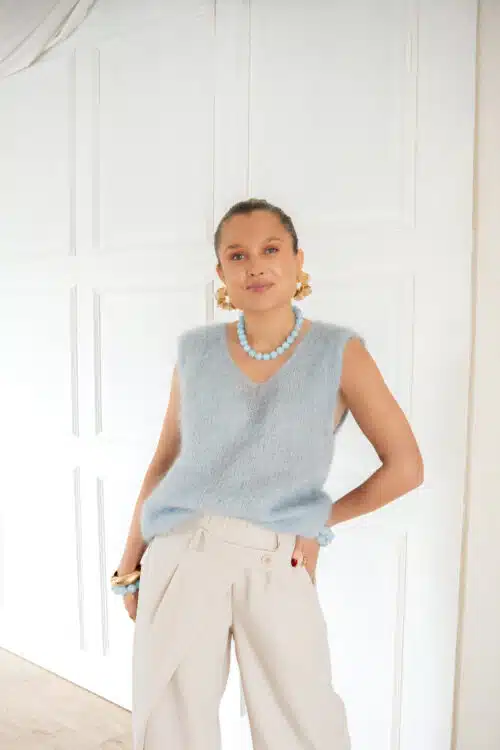 Alternative view of Mohair Spencer Light Blue