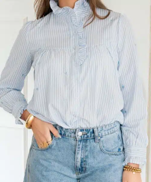Alternative view of Jolie Heart Blouse Stripe Blue *