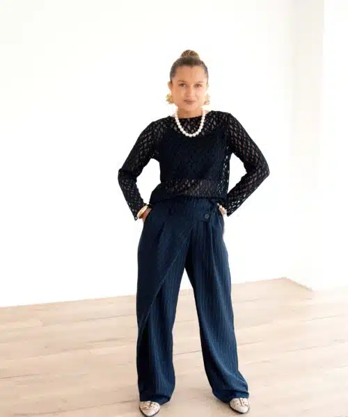Alternative view of Veda Pantalon Krijtstreep Dark Blue