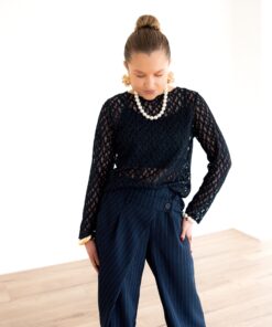 Alternative view of Angela Lace Top Dark Blue