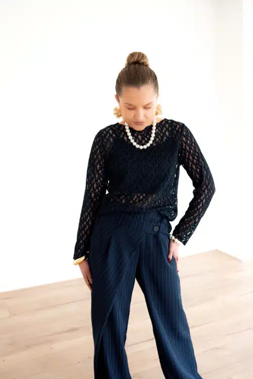 Alternative view of Angela Lace Top Dark Blue