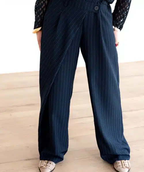Veda Pantalon Krijtstreep Dark Blue