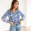 Aimy Blouse White Blue Print ^