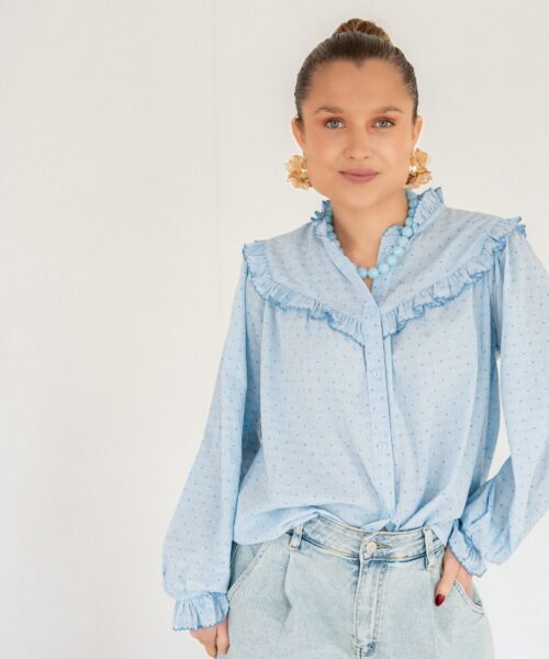 Cecile Heart Blouse Blue *