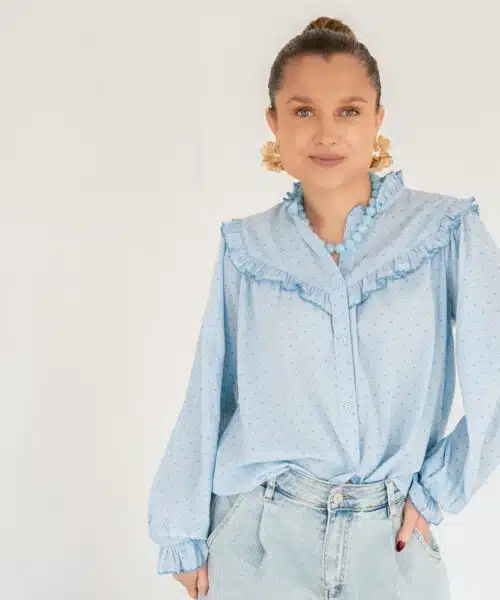 Cecile Heart Blouse Blue *
