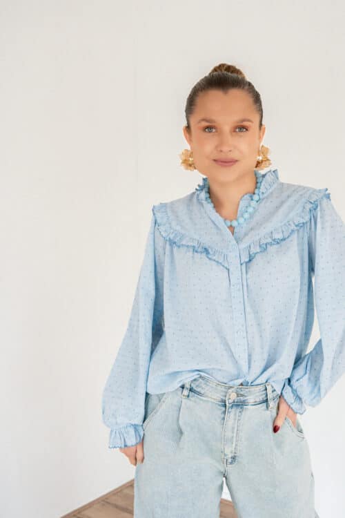 Cecile Heart Blouse Blue *