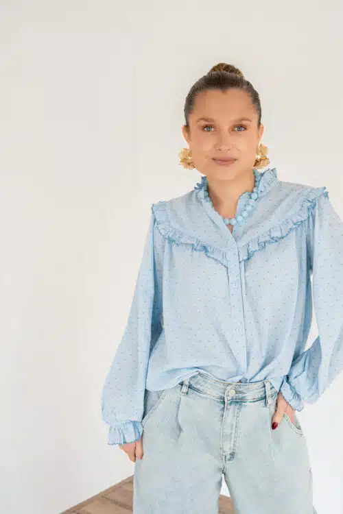 Cecile Heart Blouse Blue *