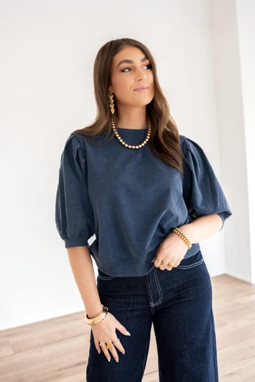 Alternative view of Posy Sweater Washed Blue |