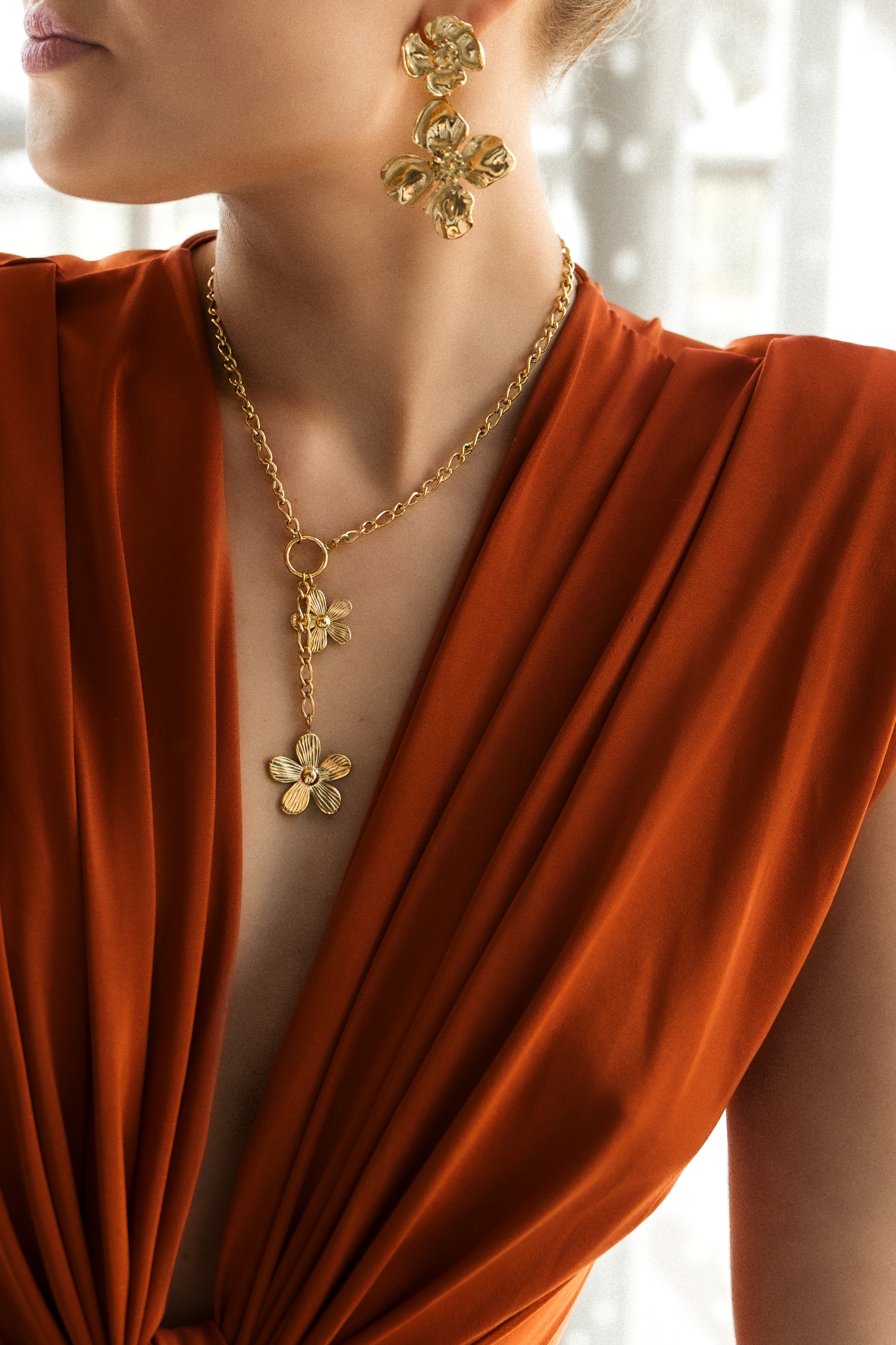 Long Flower Necklace