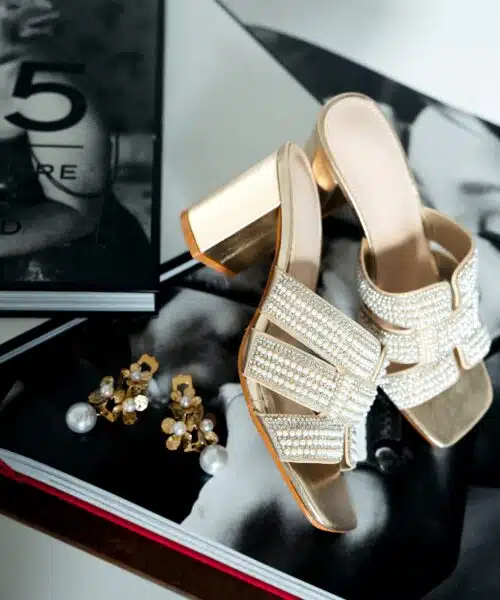 Alternative view of Nya Heels Stones Pearls Gold