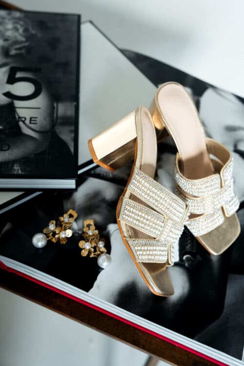 Alternative view of Nya Heels Stones Pearls Gold
