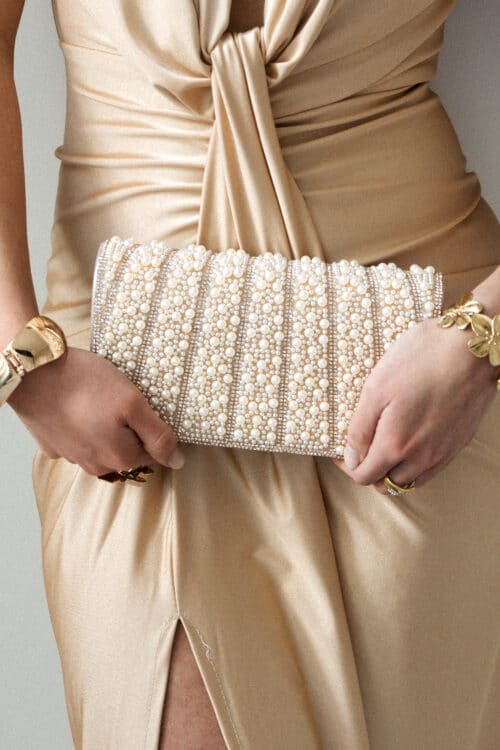 Shiny Pearls Bag Gold