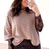 Syna Stripe Shirt Brown Beige
