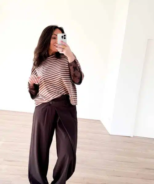 Alternative view of Syna Stripe Shirt Brown Beige