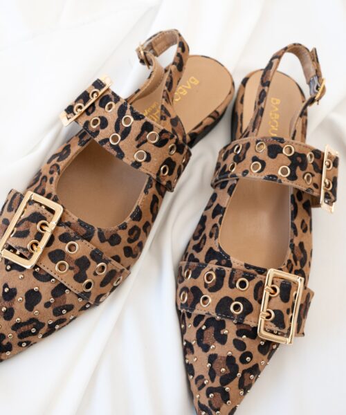 Babouche Slingback Soya Camel Leopard