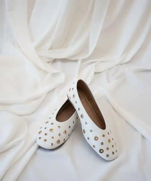 Alternative view of Loua Ballerina Silver Gold Details White
