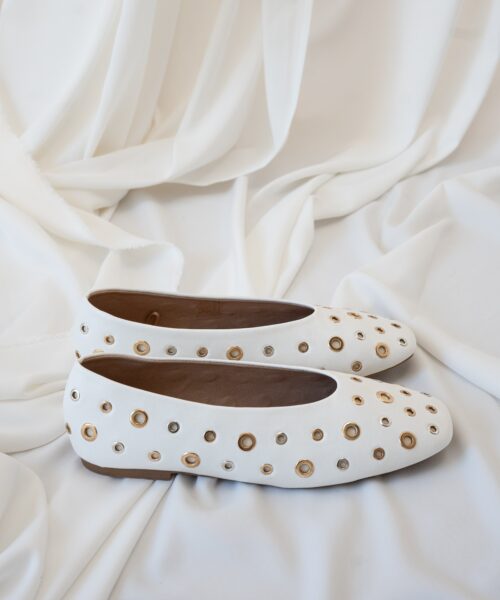 Loua Ballerina Silver Gold Details White