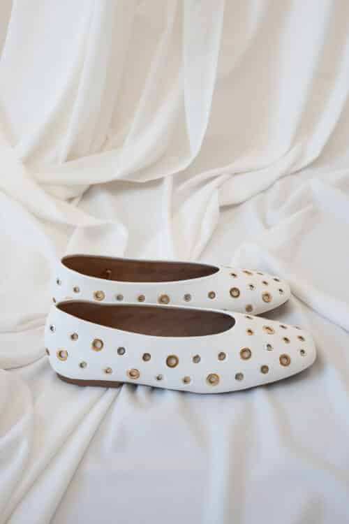 Loua Ballerina Silver Gold Details White