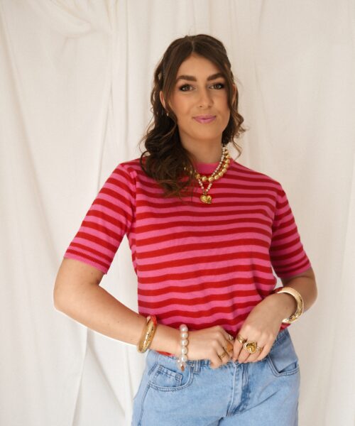 Talisa Stripe Pink Red
