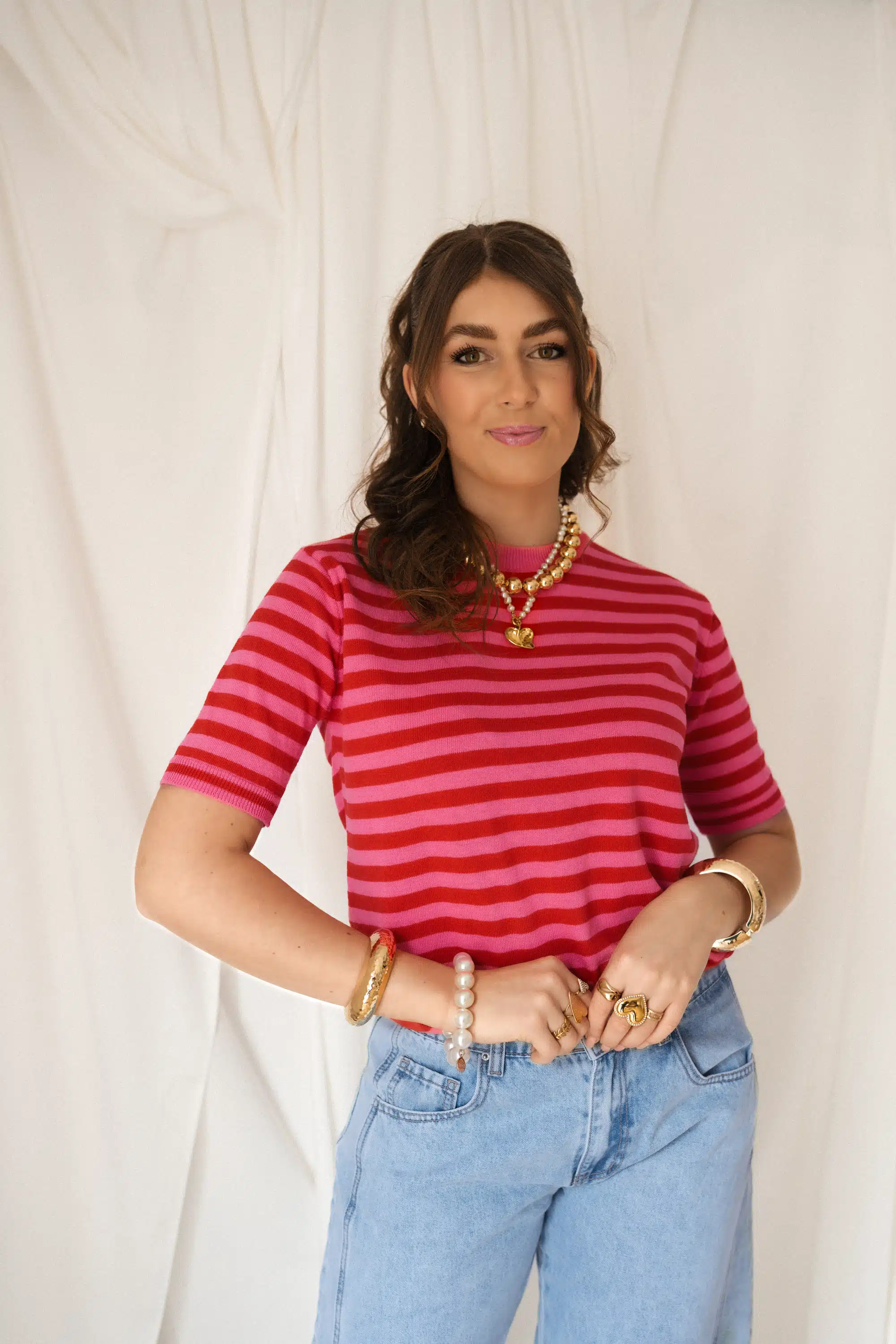 Talisa Stripe Pink Red