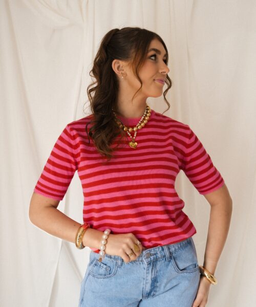Alternative view of Talisa Stripe Pink Red