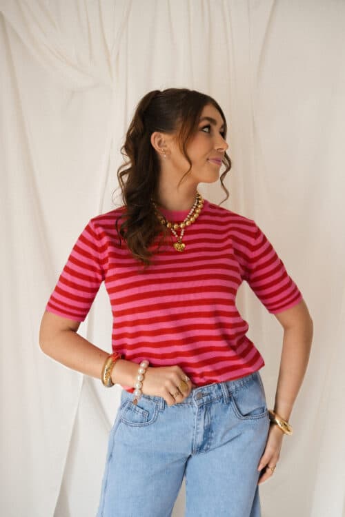 Alternative view of Talisa Stripe Pink Red