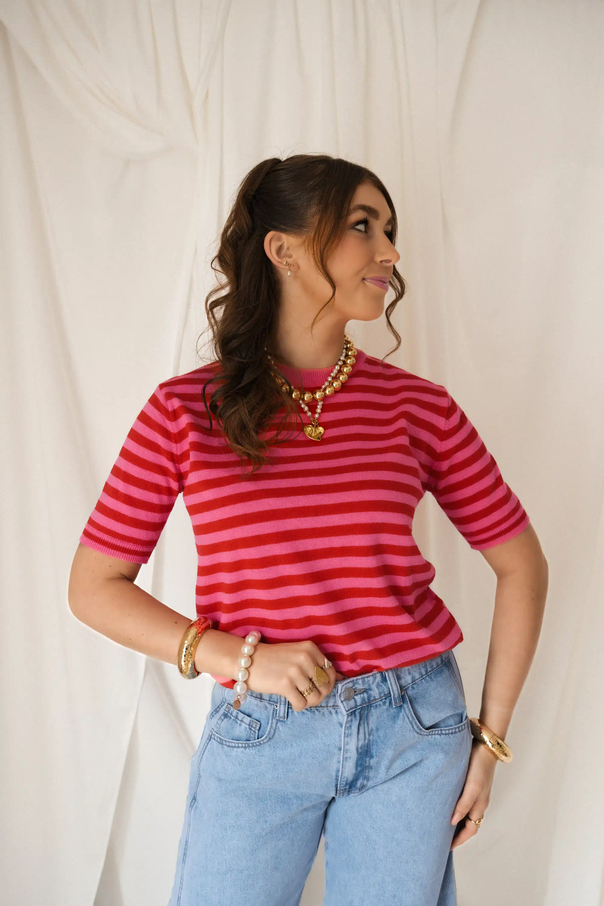 Talisa Stripe Pink Red - Afbeelding 2