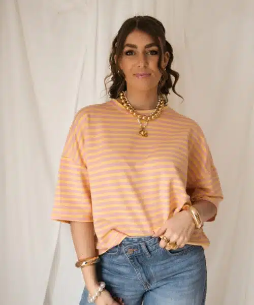 Syna Stripe Shirt Pink Yellow