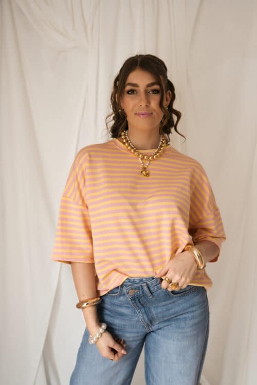 Syna Stripe Shirt Pink Yellow