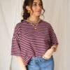 Syna Stripe Shirt Bordeaux Pink