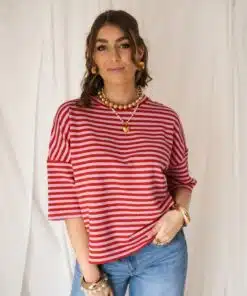 Alternative view of Syna Stripe Shirt Red Pink
