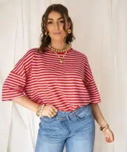 Syna Stripe Shirt Red Pink