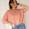 Syna Stripe Shirt Peach Beige