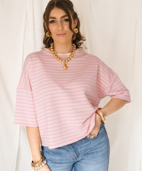 Syna Stripe Shirt Pink Beige