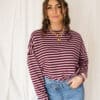 Alice Striped Sweater Bordeaux  Pink