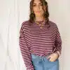 Alice Striped Sweater Bordeaux  Pink