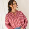 Alice Striped Sweater Red Pink