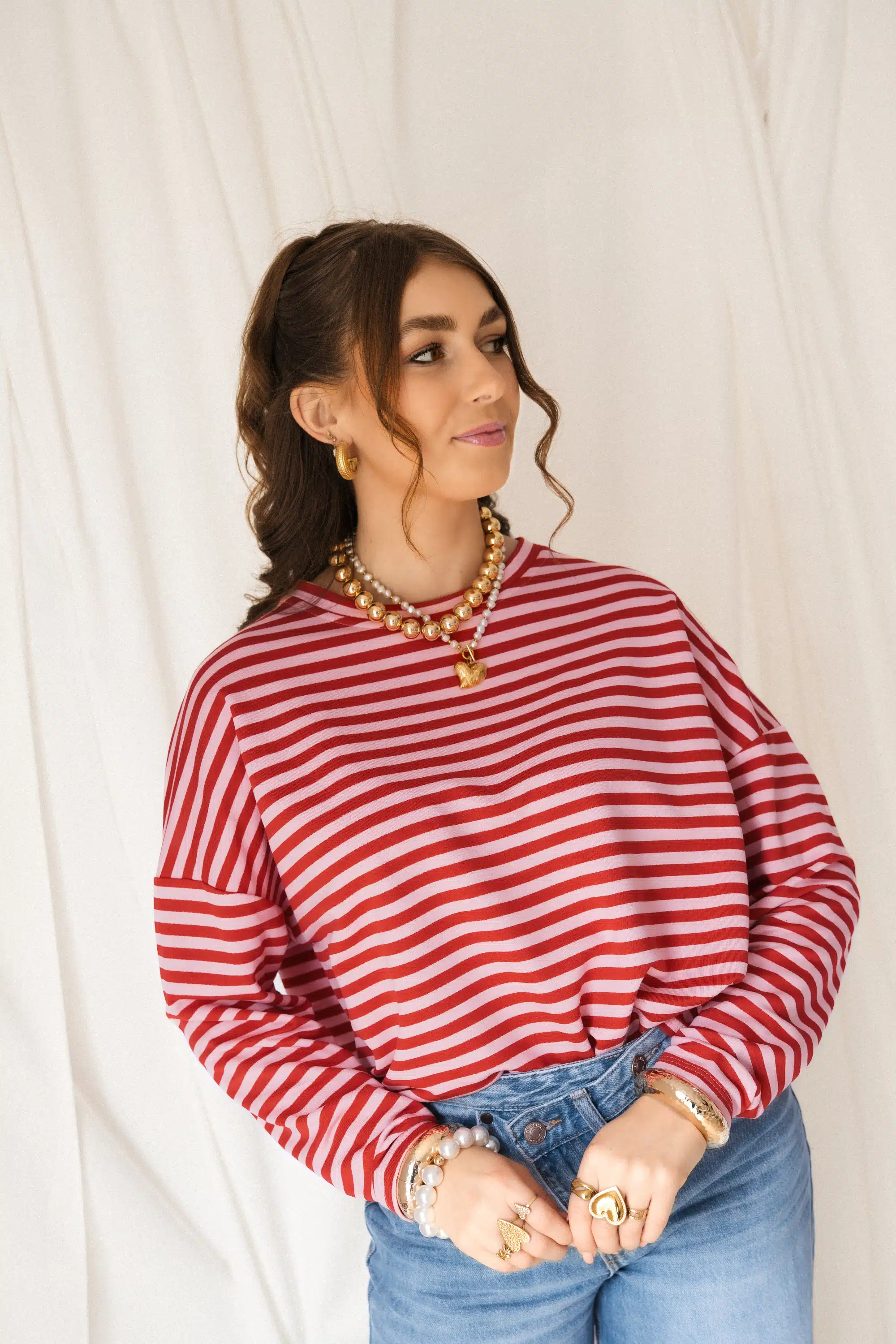 Alice Striped Sweater Red Pink