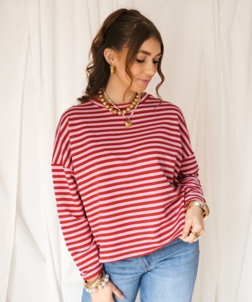Alternative view of Alice Striped Sweater Red Pink