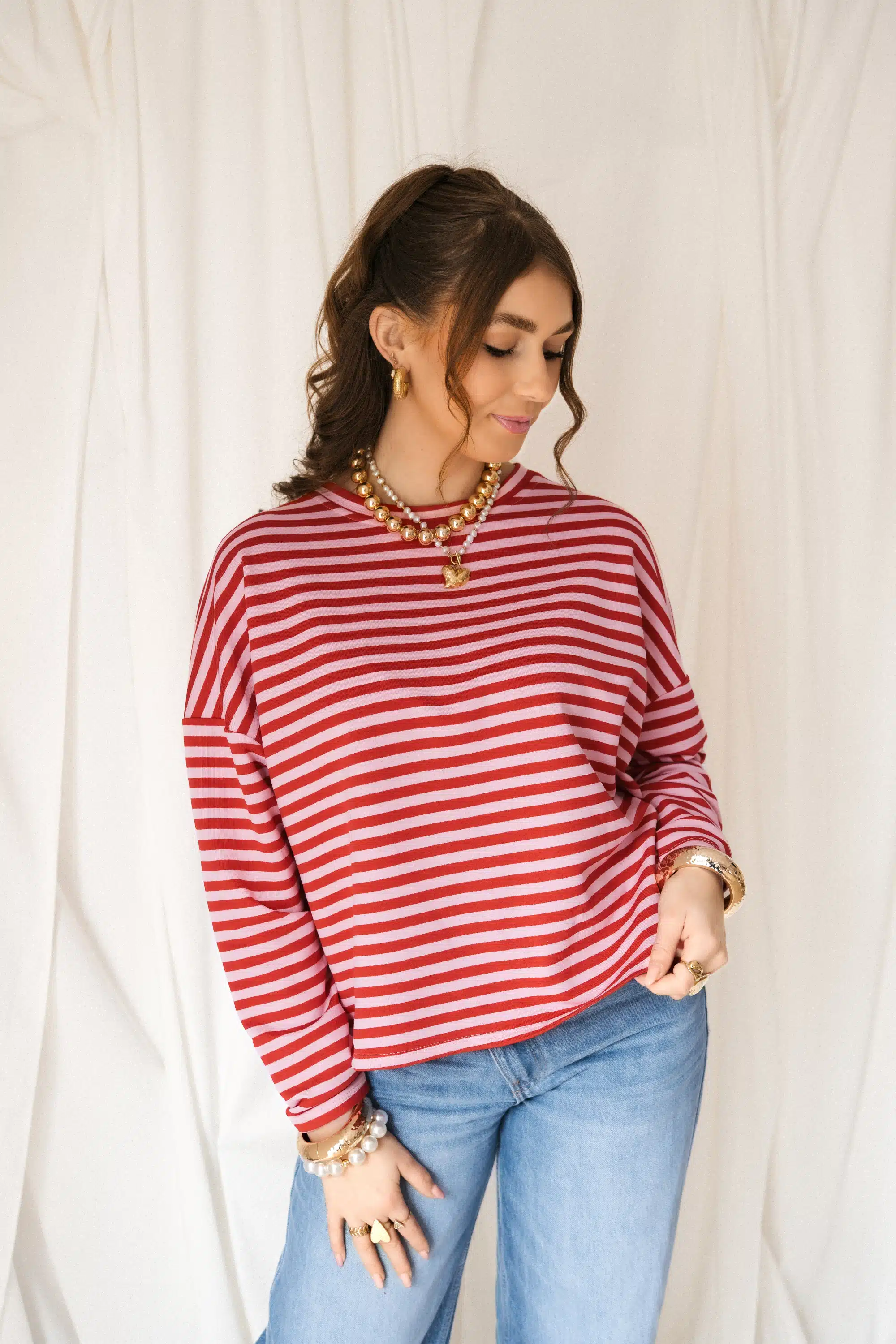 Alice Striped Sweater Red Pink - Afbeelding 2