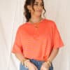 Nya Stripe Top Happy Orange Pink