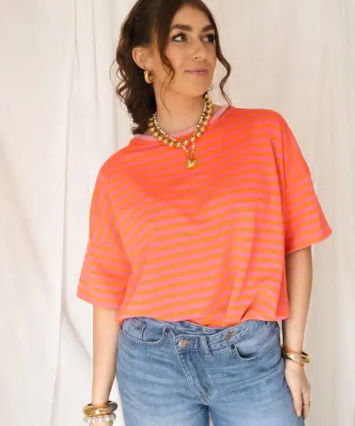 Alternative view of Nya Stripe Top Happy Orange Pink
