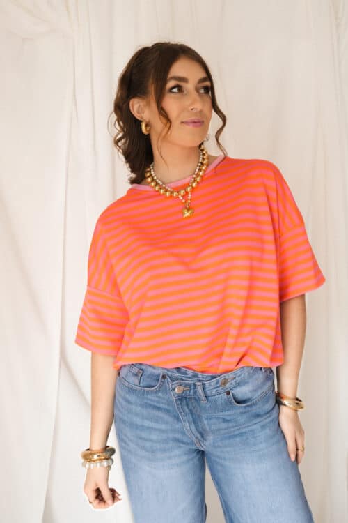 Alternative view of Nya Stripe Top Happy Orange Pink