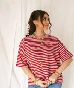 Alternative view of Nya Stripe Top Pink Red