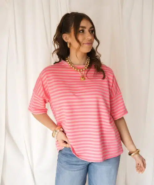 Alternative view of Nya Stripe Top Pink Light Pink