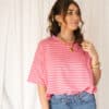 Nya Stripe Top Pink Light Pink