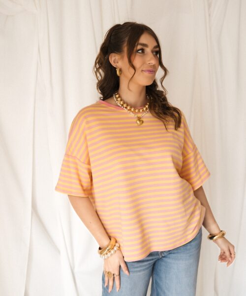 Alternative view of Nya Stripe Top Yellow Pink