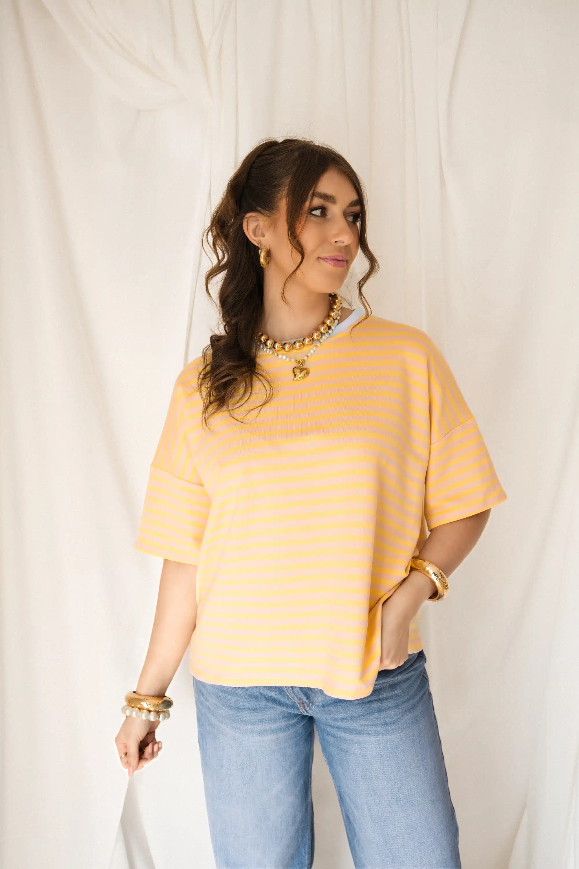 Nya Stripe Top Yellow Blue - Afbeelding 2