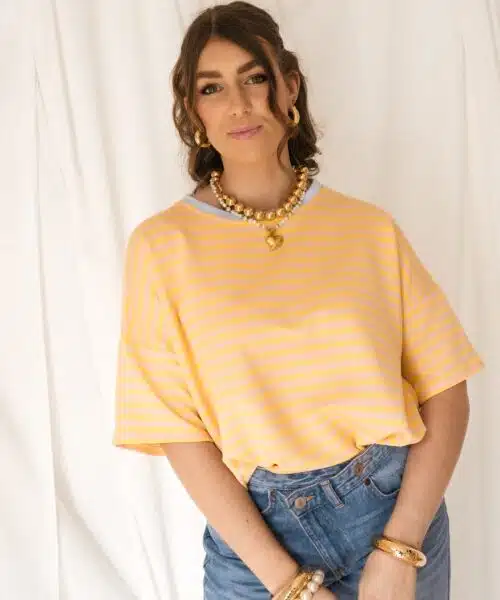 Nya Stripe Top Yellow Blue