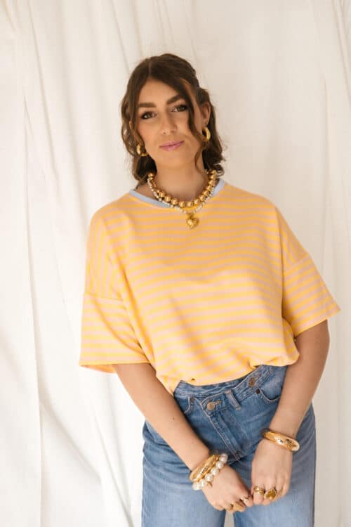Nya Stripe Top Yellow Blue